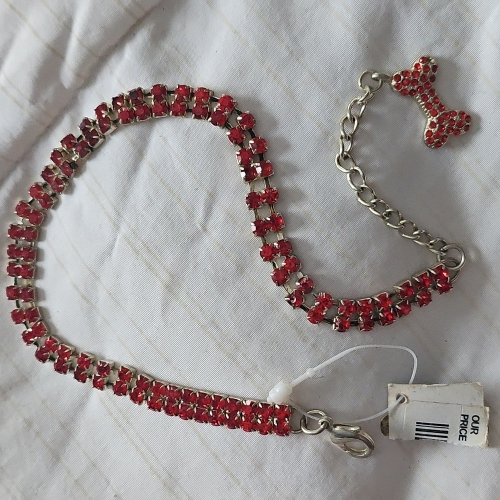 Dog Red Diamond Collar For Small Dog